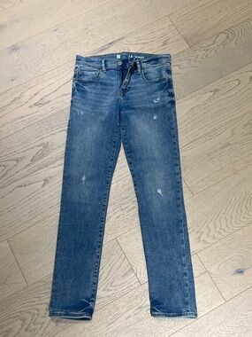 GAP Kid's Skinny Jeans - Medium Blue Distressed Size 14